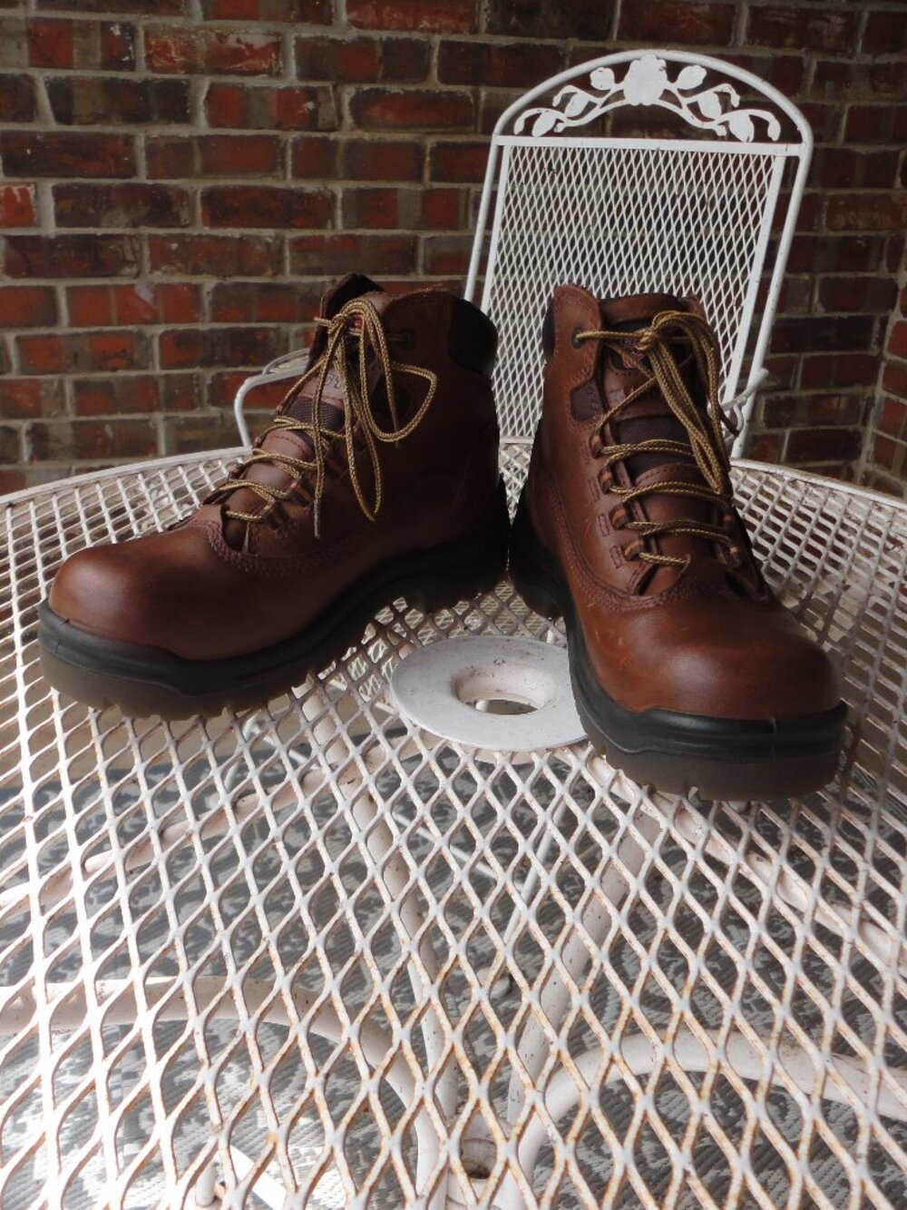 RED WING Women's Brown Leather King Toe Safety Boots Size 7.5